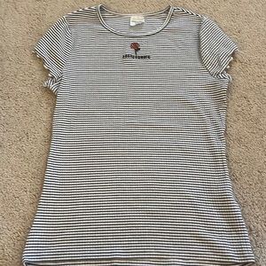White and black striped Abercrombie t shirt